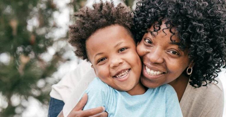a picture of a women with her child